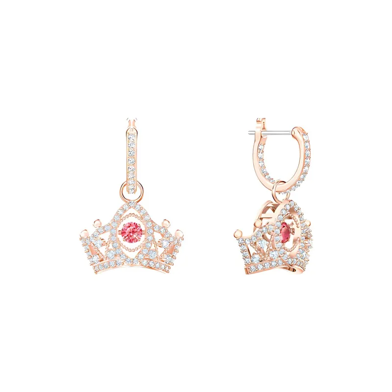 Swarovski Bee A Queen Earrings Women's Red/Rose Gold-1