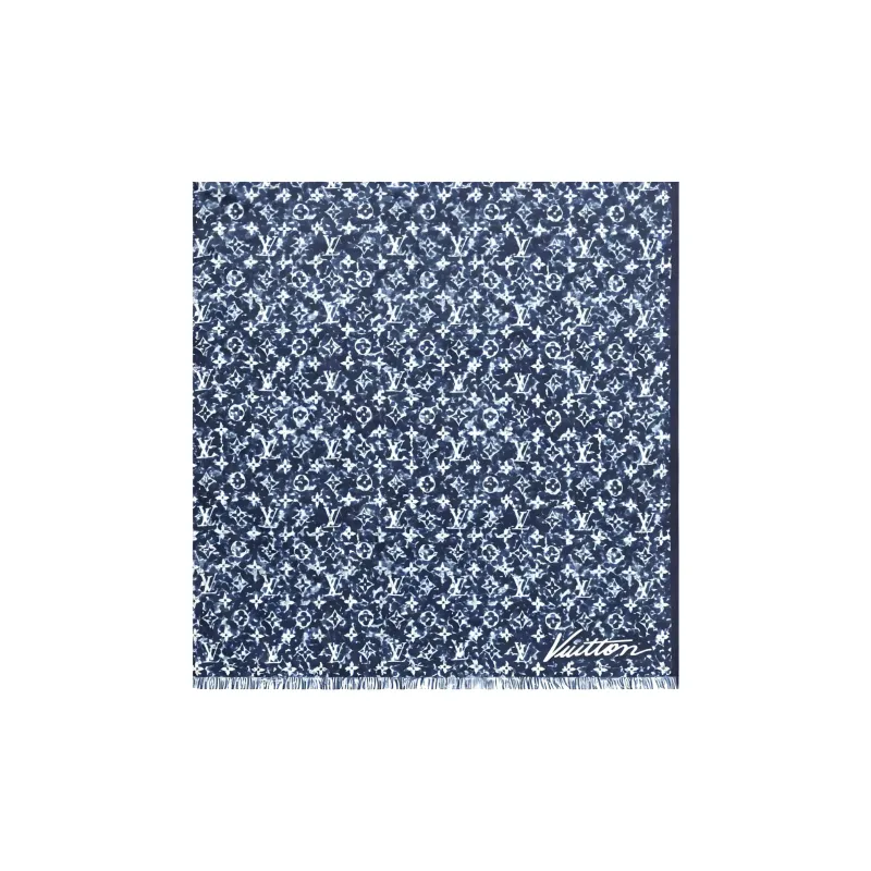 LOUIS VUITTON PLAY MNG POINTILLISM Knit Scarves Unisex Dark Blue-3