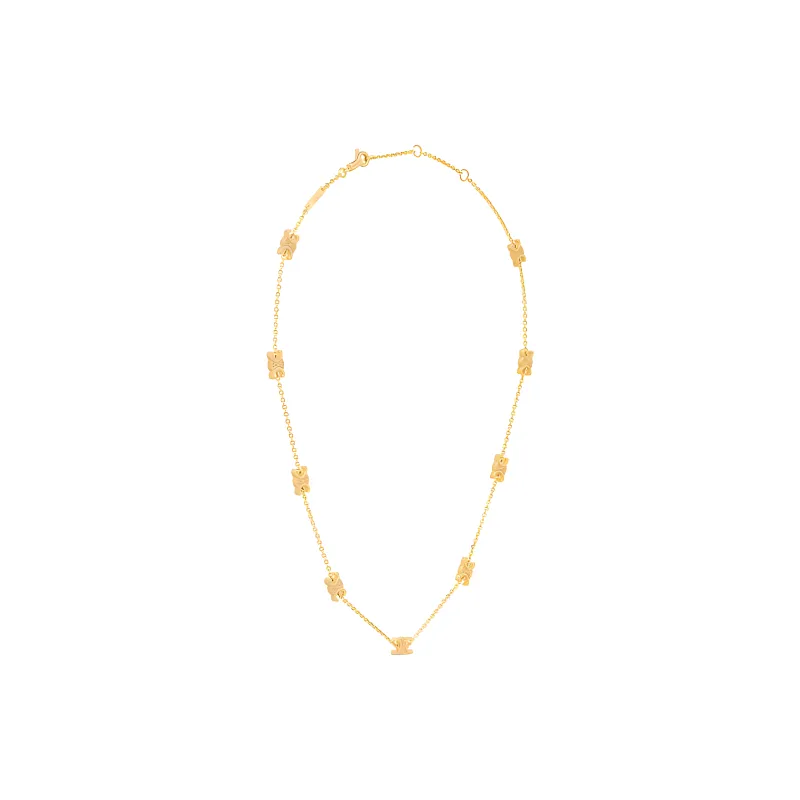 CELINE Triomphe Mini Triomphe Necklace In Brass With Gold Finish-2