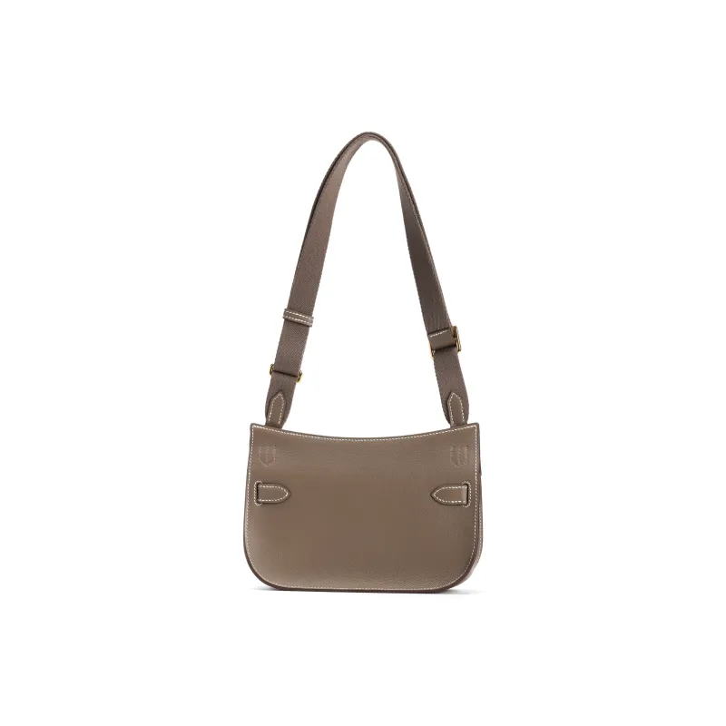 HERMES Jypsiere Evercolor Leather Shoulder Bag Crossbody Bag Mini Women's Elephant Gray-2