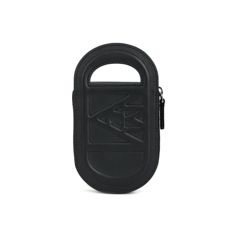 MCM Mode Travia Leather Card Holder Women's Black-2