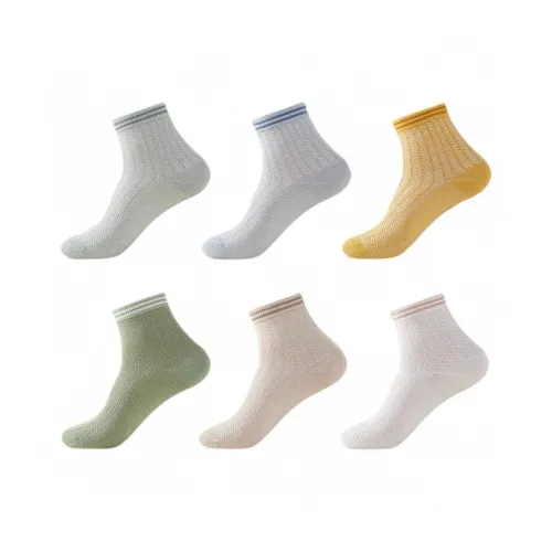 H YXIANG Mid Calf Socks Unisex 6 Pack
