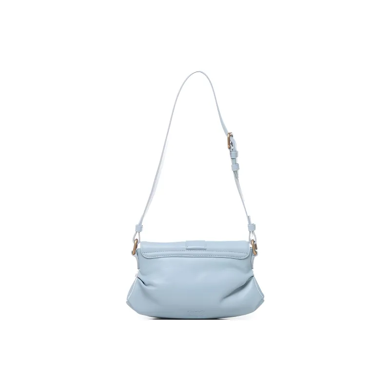 PINKO Cow Leather Crossbody Bag, Shoulder Bag Women's Blue-2