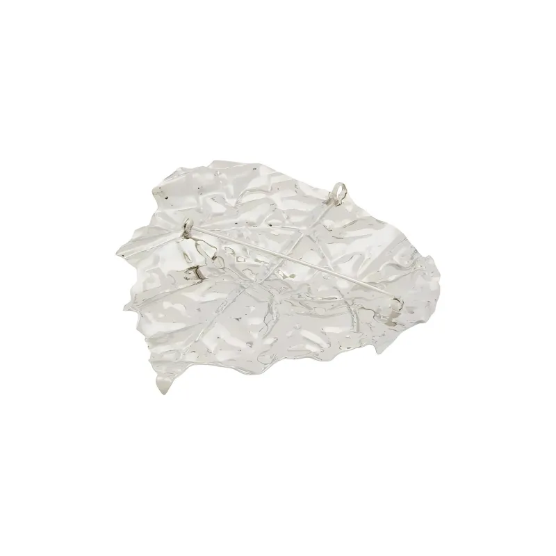 JIL SANDER Oversize Leaf shaped Polished Brooch-2