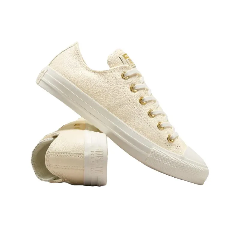 Converse Chuck Taylor All Star Anti Slip Wear Resistant Low Top Skateboard Shoes Women's Beige-3