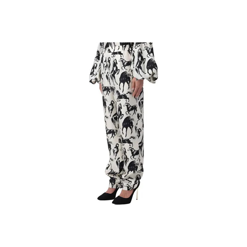 BALMAIN Horse Printed Twill Trousers-2