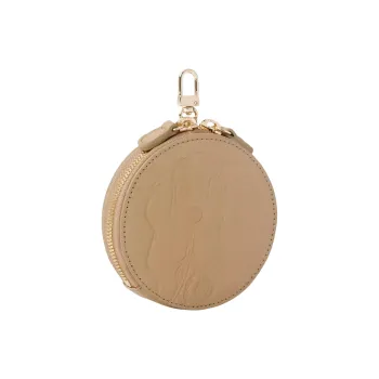 Disney Cow Leather Coin Purse Regular Women's Khaki