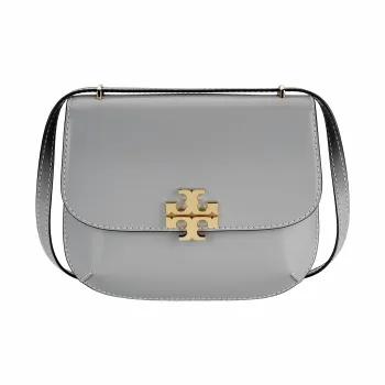 TORY BURCH Eleanor Cow Leather Saddle Bag, Crossbody Bag, Shoulder Bag Women's Green Purple Gray