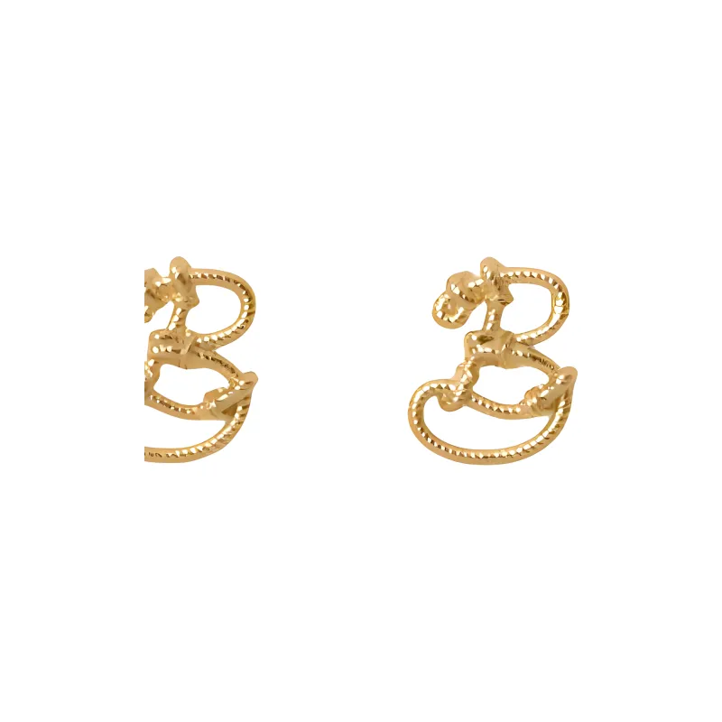 Burberry Gold plated Brass Stud Earrings Women's Gold-2