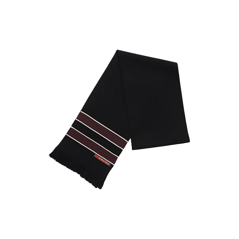 PRADA Knit Scarves Men Black-2