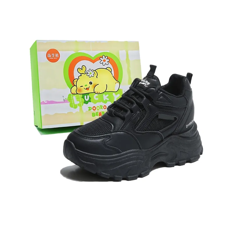 Budding Bear Anti Slip Wear Resistant Breathable Lightweight Height Increasing Low Top Chunky Sneakers Women's-19
