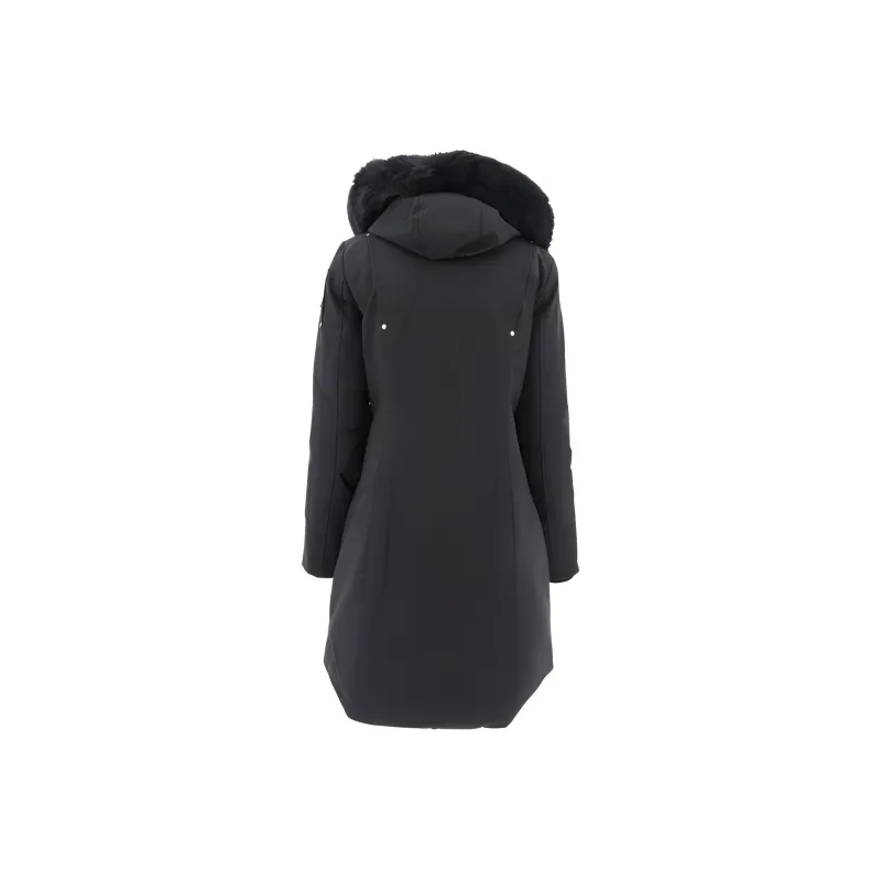 Moose Knuckles Solid Color Hooded Down Jacket Women's Black-1