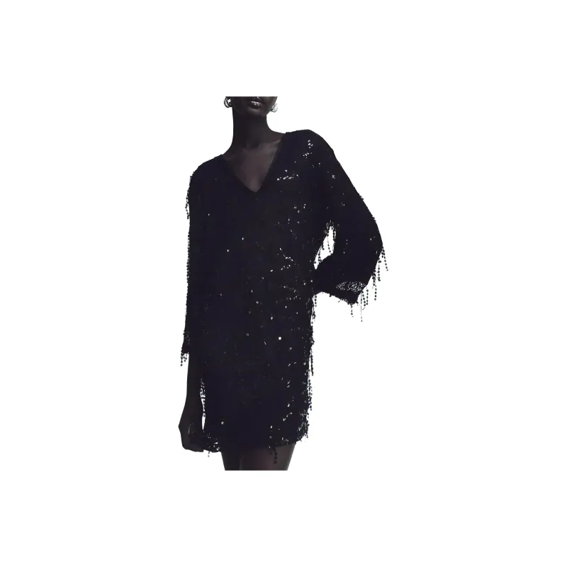 ZARA Long Sleeved Dress Women's Black-1