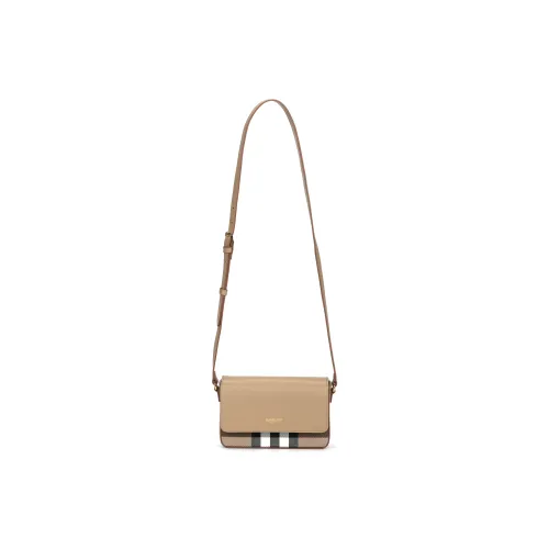 Burberry Calfskin Shoulder Bag Crossbody Bag Women's Beige