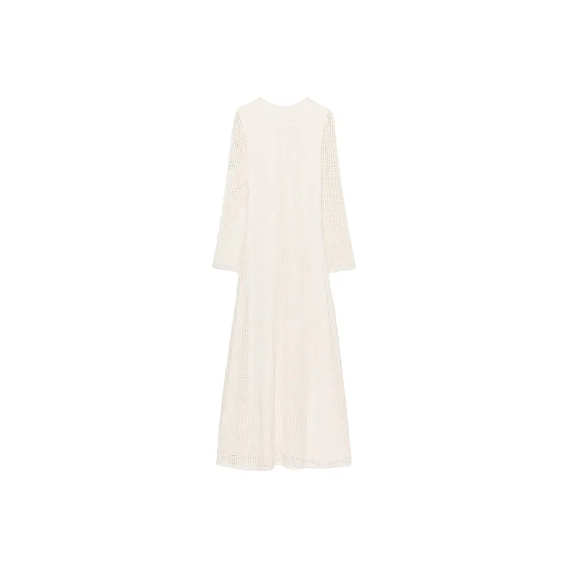 ZARA Long Sleeved Dress Women's Raw White-1