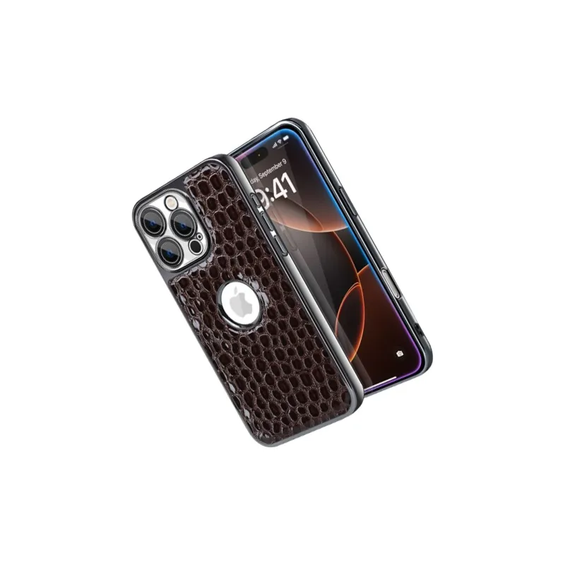 Kona Chun Genuine Leather Material Classic Impact Resistant Dust Resistant Snake Skin Phone Cases-14