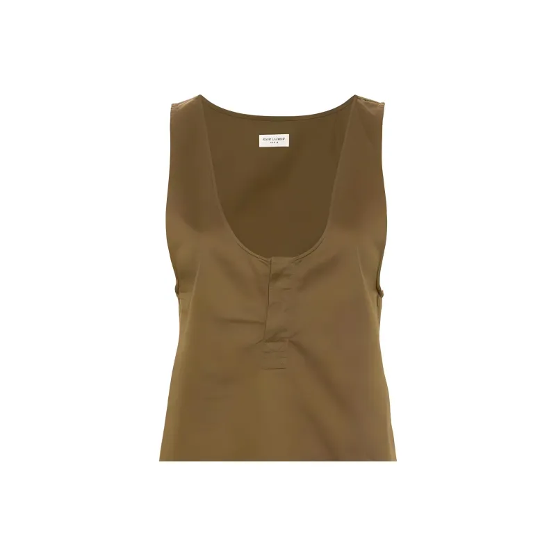SAINT LAURENT Straight Hem Sleeveless Top-5