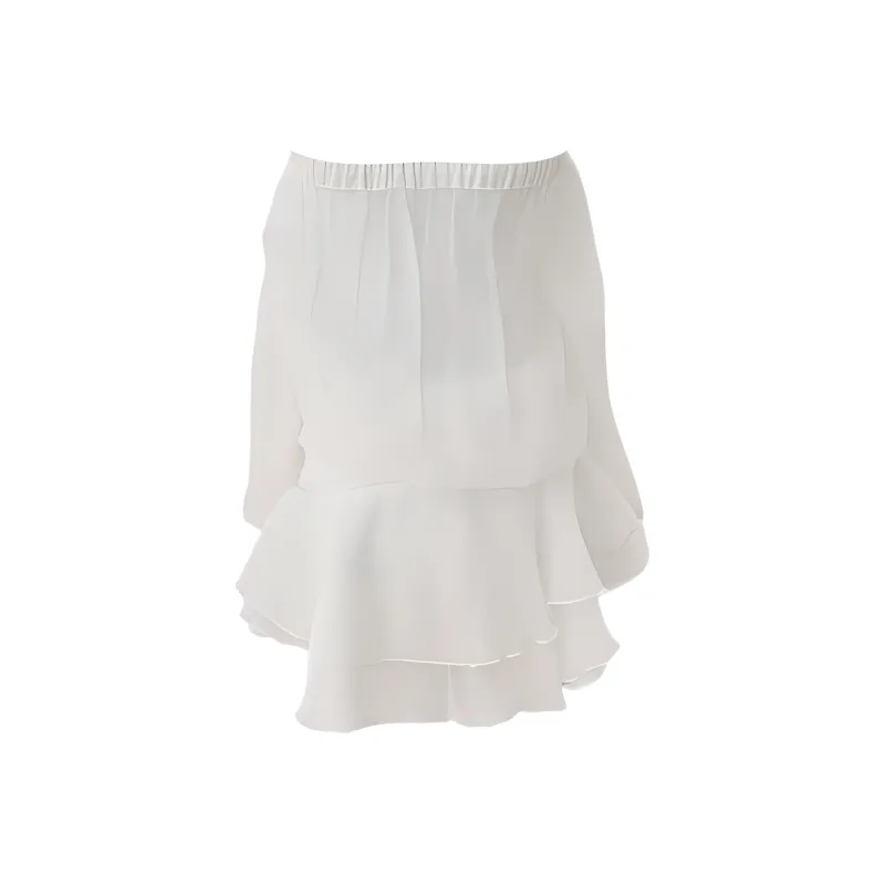 Udon House Long Sleeved Dress Women's White-1