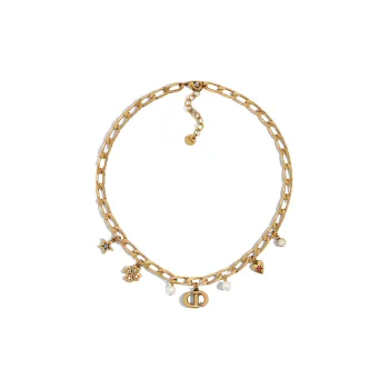 DIOR 2010s Logo charm Necklace