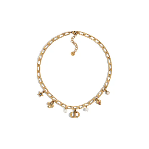 DIOR 2010s Logo charm Necklace