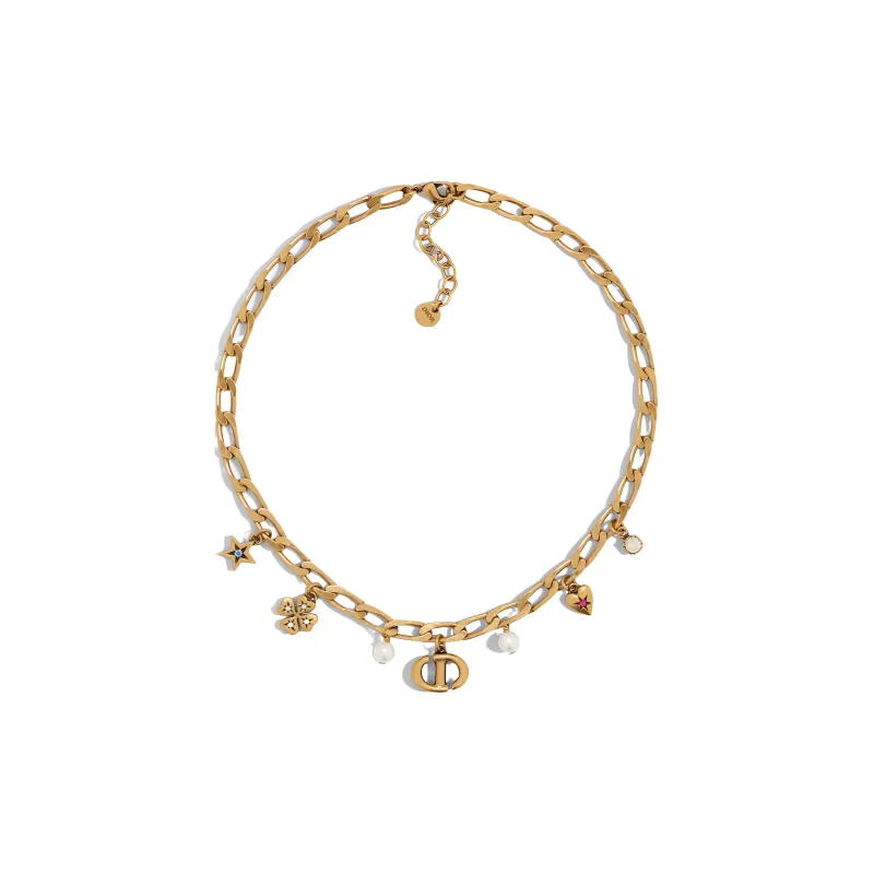 DIOR 2010s Logo charm Necklace-0