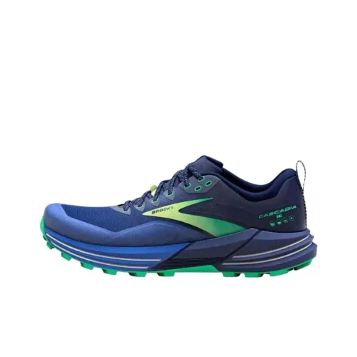Brooks Cascadia 16 Anti Slip Wear Resistant Low Top Casual Running Shoes Men's Blue