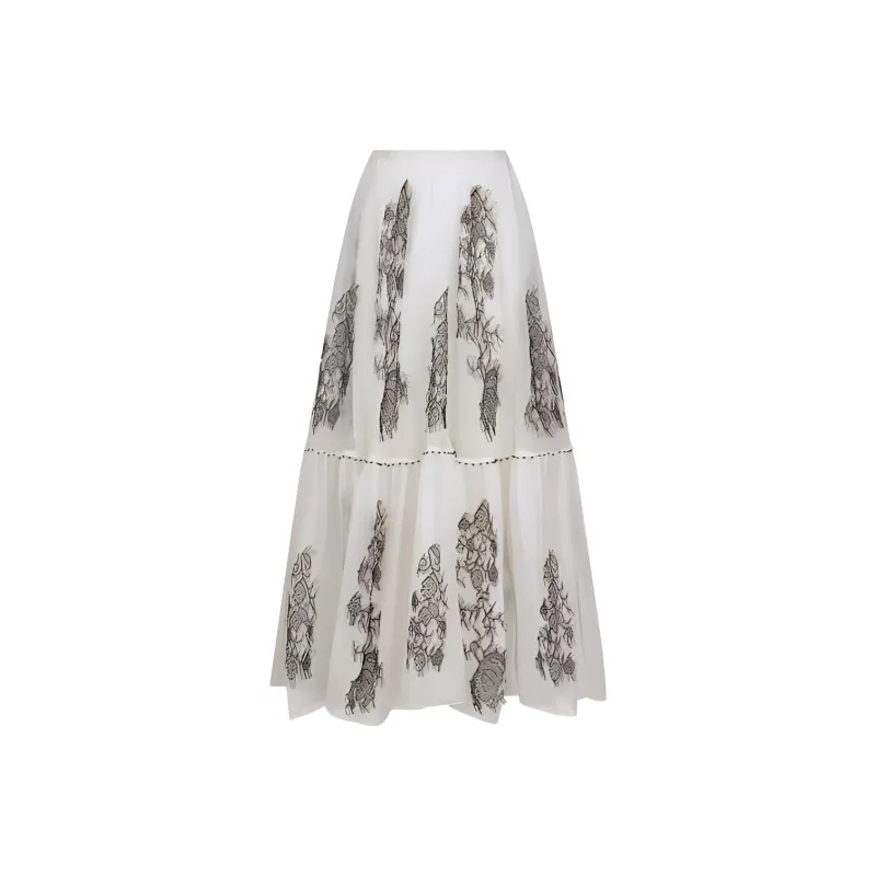 DIOR FW22 Casual Long Skirt Women's White-1