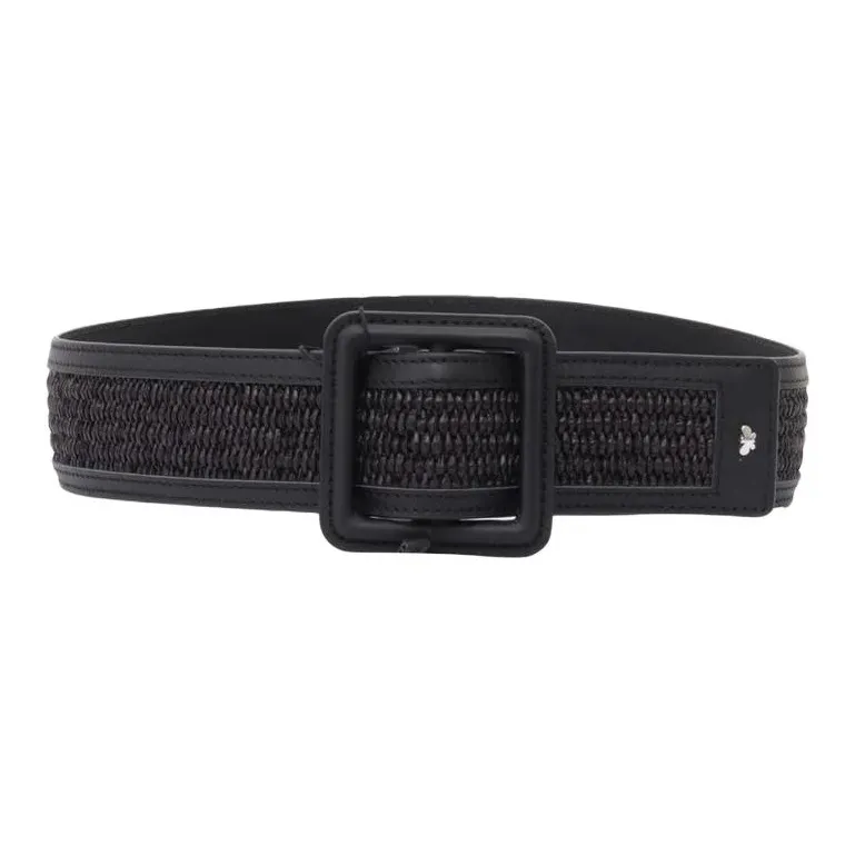 WEEKEND MaxMara Cotton, Polyamide, Cow Leather Belts Women's Black -0