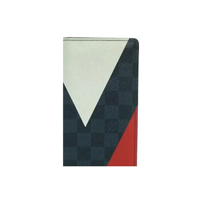 LOUIS VUITTON Brazza Damier Cobalt Regatta Canvas Wallet Unisex Multicolor-3