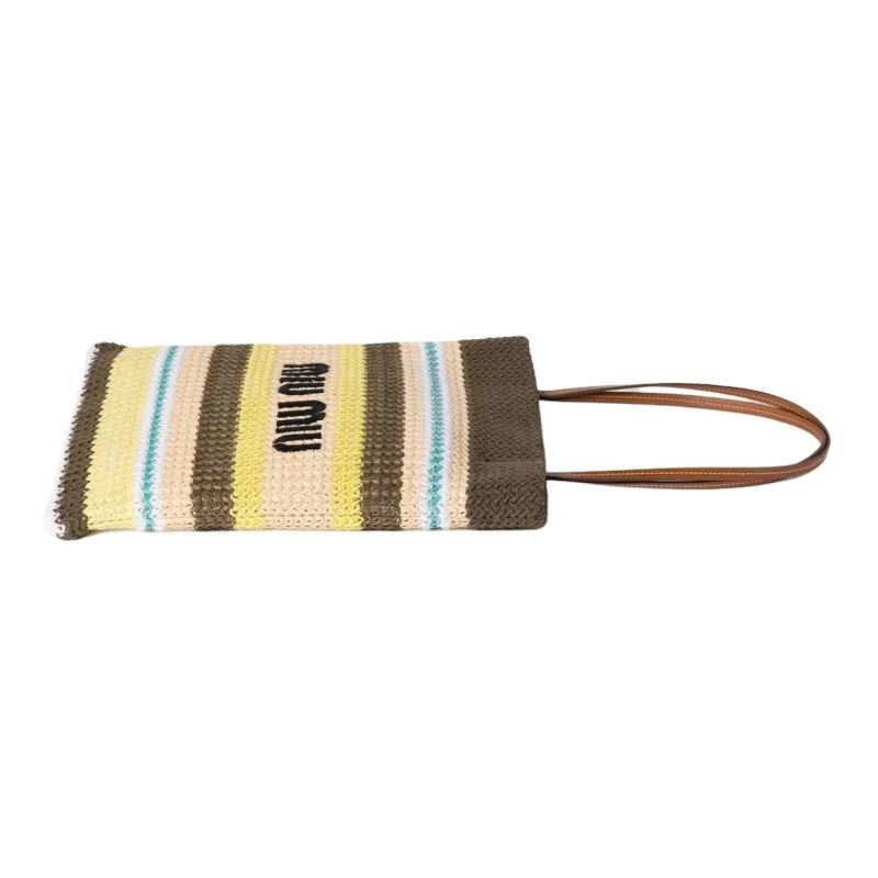 MIU MIU Cotton Handbag, Shoulder Bag Women's Tundra & Lemon & Natural-1