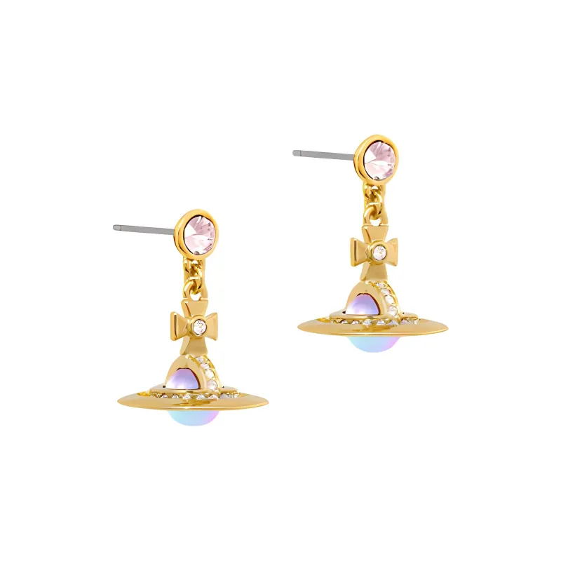 Vivienne Westwood Brass Aurora Ball Pendant Stud Earrings Women's Gold/Aurora-1