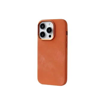 Sopi Leather Material Solid Color Fiber Magnetic Phone Cases Compatible With IPhone 16/15 Pro Max/Apple 13/14 Pro/Max