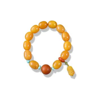 Gu He Amber/Beeswax Bracelets Unisex