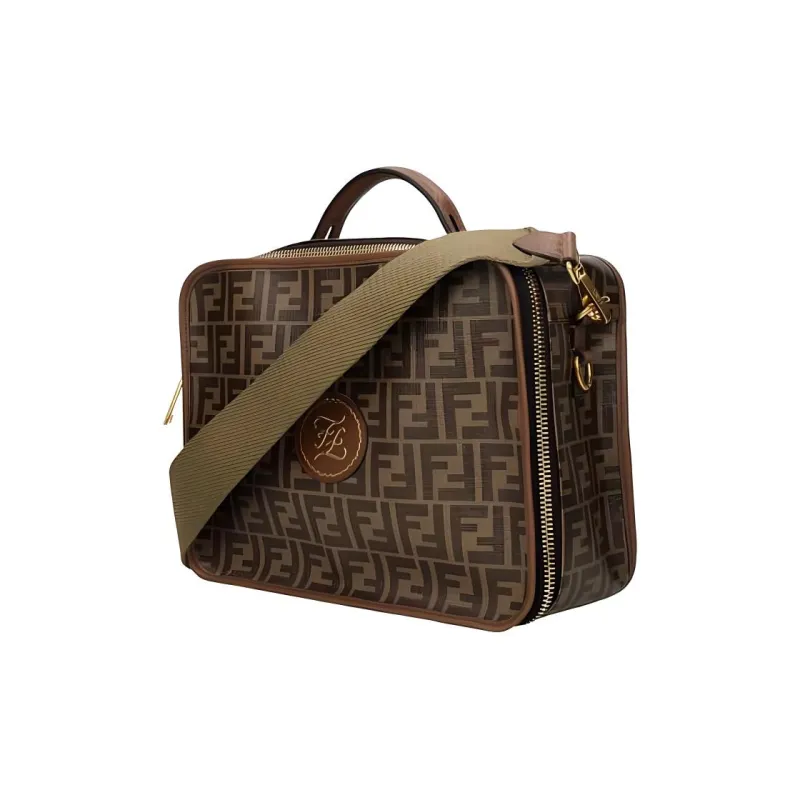 FENDI PU Travel Bag, Shoulder Bag, Crossbody Bag, Handbag Men's Brown-1