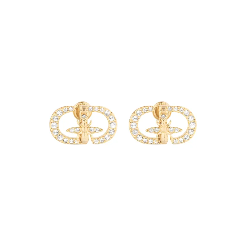 DIOR Metal Stud Earrings Women's Gold-0
