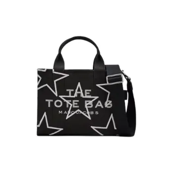 MARC JACOBS Fabric Tote Bag Shopping Bag Shoulder Bag Crossbody Bag Handbag Small Size Women's Black