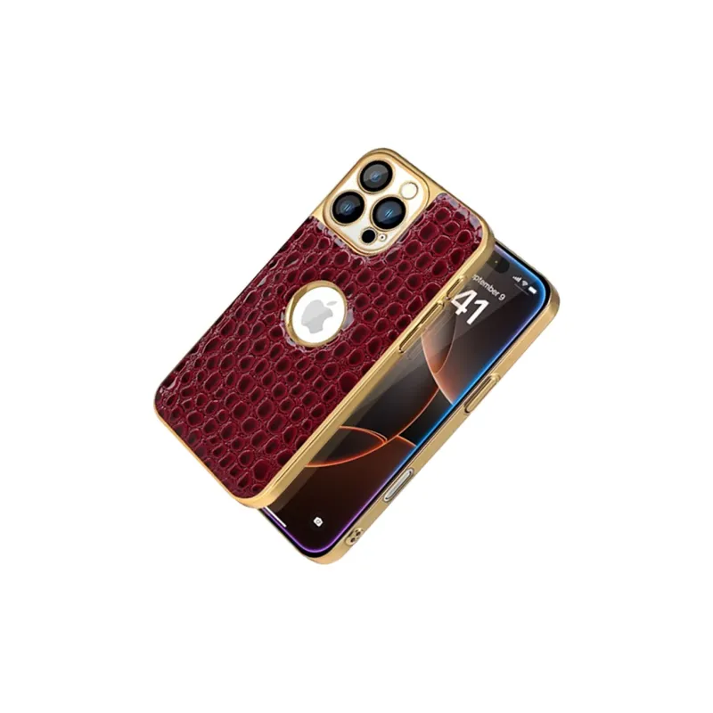 Kona Chun Genuine Leather Material Classic Impact Resistant Dust Resistant Snake Skin Phone Cases-1