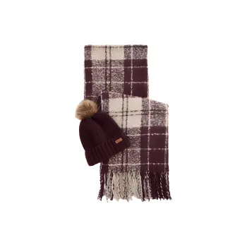 BARBOUR Elastane Knit Scarves Unisex Crimson Pearl Color