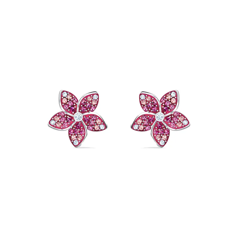 Swarovski Tropical Stud Earrings Women's Pink-0