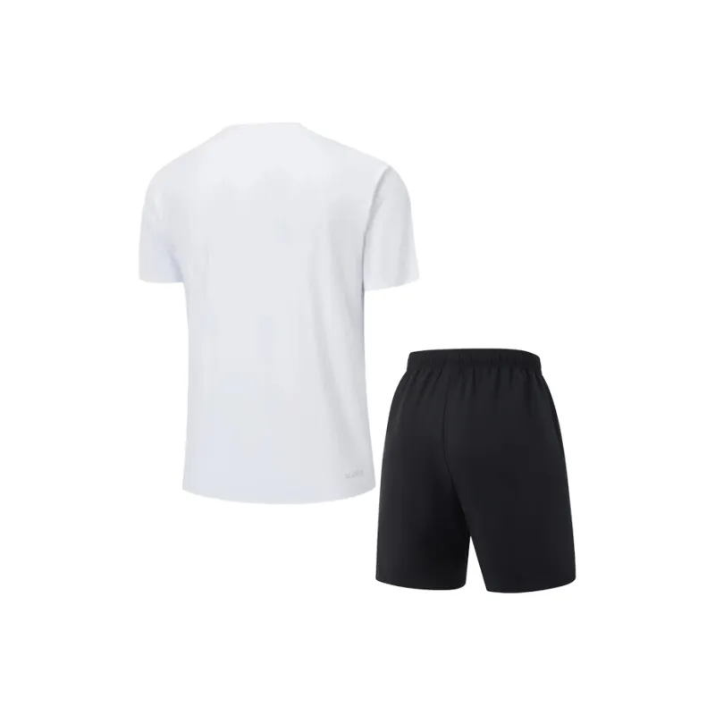 LiNing Casual Sportswear Unisex White Set White Top+Black Pants-1