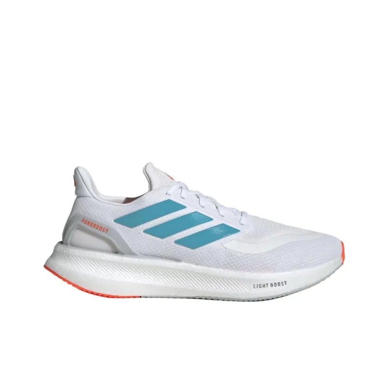 Adidas PUREBOOST 5 Anti Slip Wear Resistant Low Top Running Shoes Men's White Blue-1