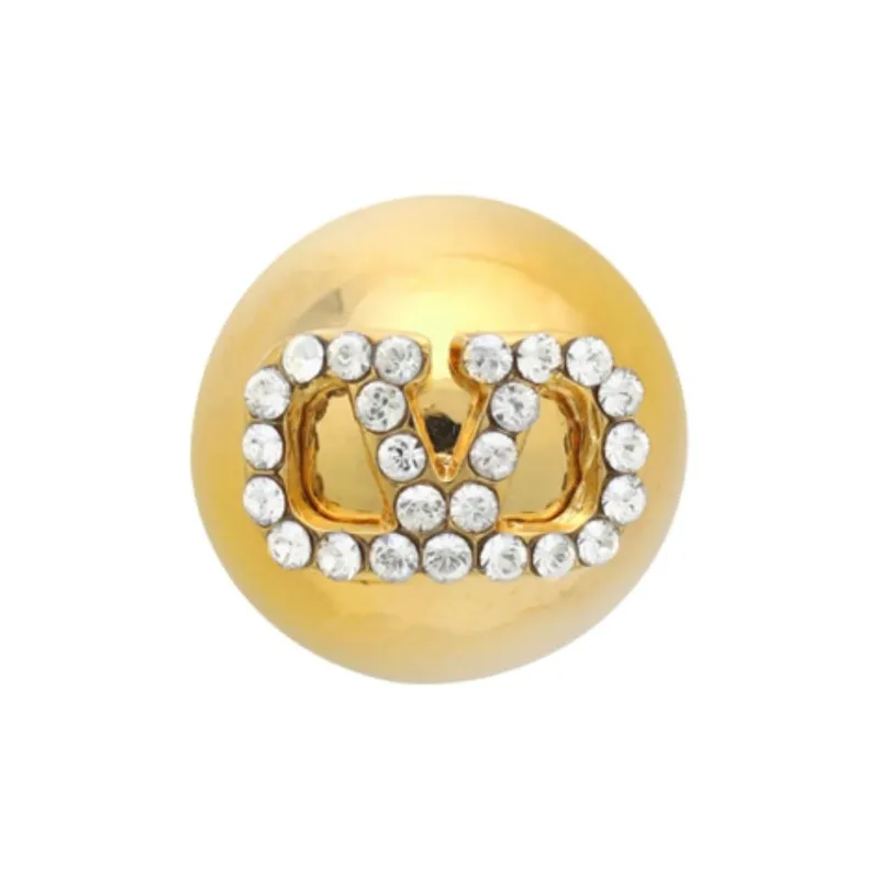Valentino Brass, Crystal Earrings Unisex Gold-0