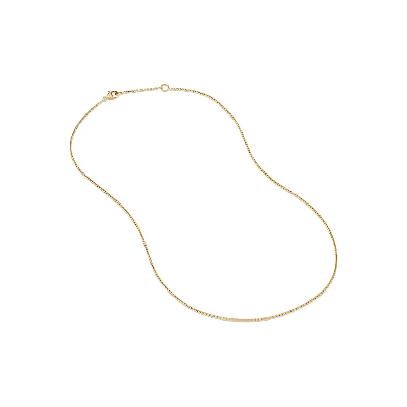 David Yurman 18kt Yellow Gold Box Chain Necklace 1mm-2