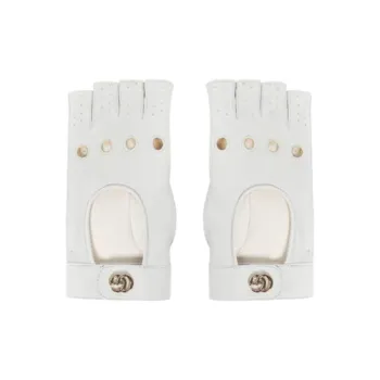 GUCCI Sheepskin, Lambskin Gloves Women's White