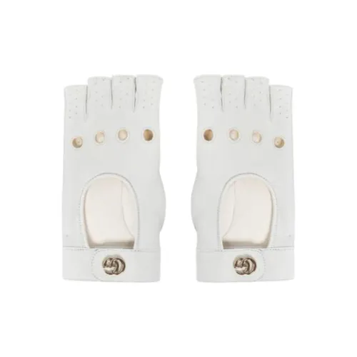 GUCCI Sheepskin, Lambskin Gloves Women's White