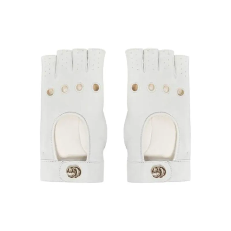 GUCCI Sheepskin, Lambskin Gloves Women's White-0