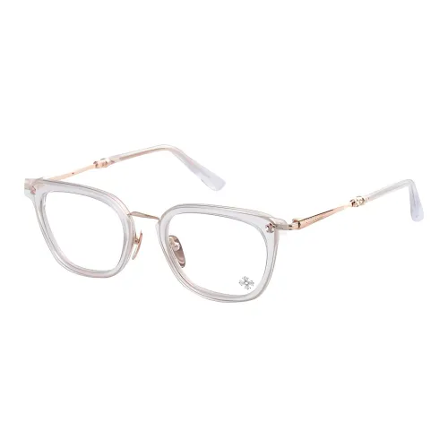 Chrome Hearts Plate And Metal Square Eyeglass Frames Unisex Gray