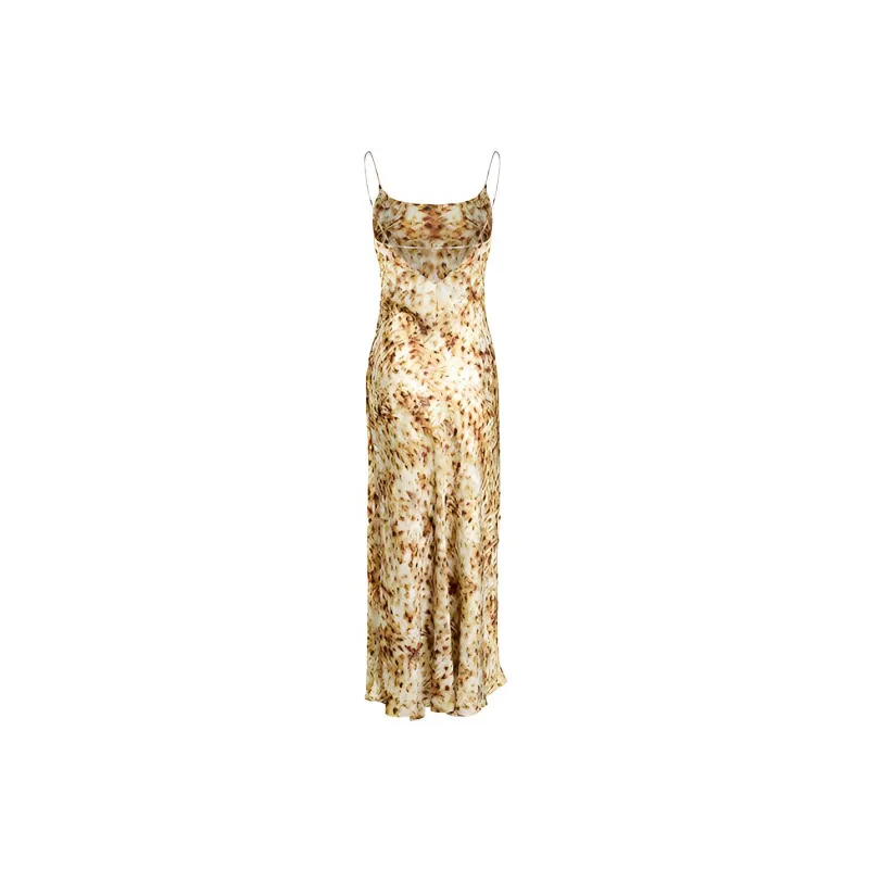 URBAN REVIVO Slip Dress Women's Khaki Brown-1