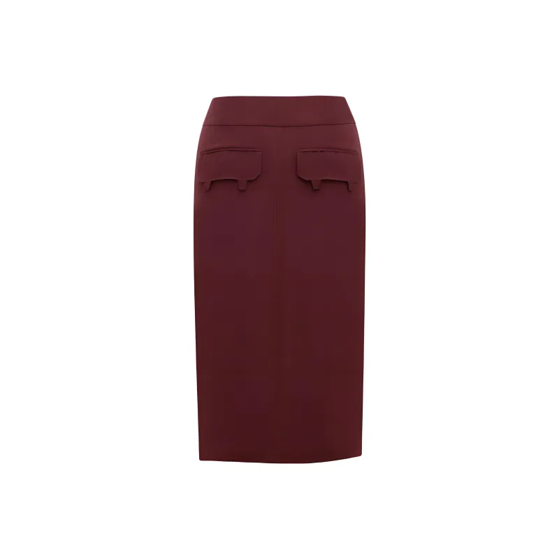 SAINT LAURENT Silk Crepe Pencil Skirt-1