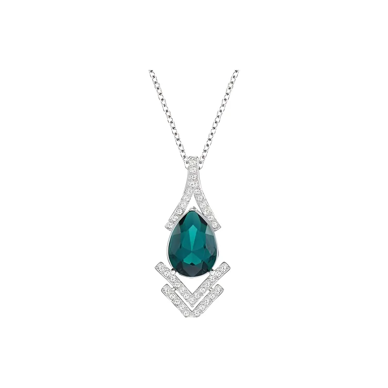 Swarovski Alloy Gold-Plated Silver-Plated Necklaces Unisex Silver-1